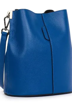 Geanta dama din piele naturala Mimosa albastra imagine