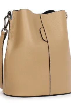 Geanta dama din piele naturala Mimosa bej imagine