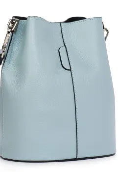 Geanta dama din piele naturala Mimosa bleu imagine