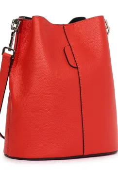 Geanta dama din piele naturala Mimosa corai imagine