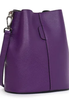 Geanta dama din piele naturala Mimosa mov imagine