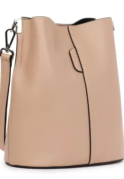 Geanta dama din piele naturala Mimosa roz imagine