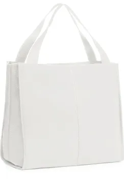 Geanta dama din piele naturala Naomi alba imagine