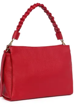Geanta dama din piele naturala Natalia rosie imagine