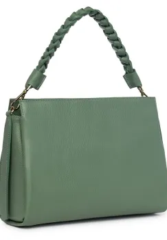 Geanta dama din piele naturala Natalia verde fistic imagine