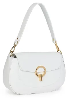 Geanta dama din piele naturala Rosalia alba imagine