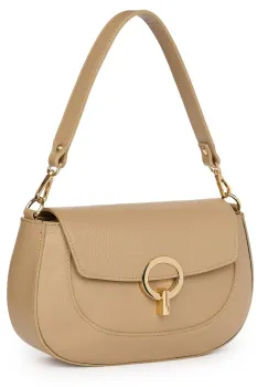 Geanta dama din piele naturala Rosalia bej imagine