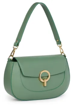 Geanta dama din piele naturala Rosalia verde menta imagine