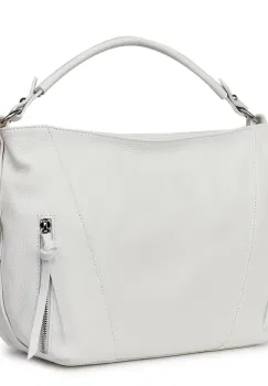 Geanta dama din piele naturala Samira alba imagine