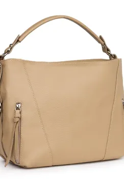 Geanta dama din piele naturala Samira bej imagine