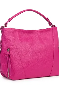 Geanta dama din piele naturala Samira fucsia imagine