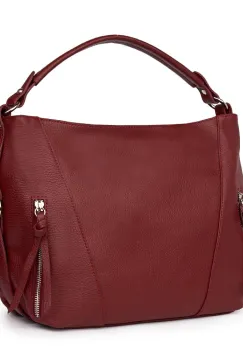 Geanta dama din piele naturala Samira grena imagine