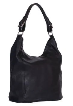 Geanta dama din piele naturala Silvia neagra imagine