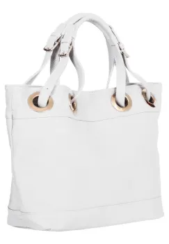 Geanta dama din piele naturala Stella alba imagine