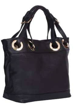 Geanta dama din piele naturala Stella neagra imagine