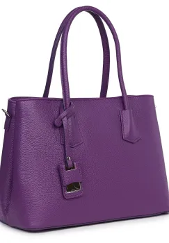 Geanta dama din piele naturala Valentina mov imagine