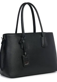 Geanta dama din piele naturala Valentina neagra imagine