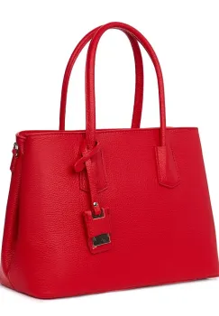 Geanta dama din piele naturala Valentina rosie imagine