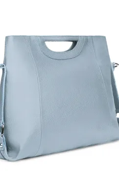 Geanta de dama din piele naturala Agatha bleu imagine