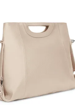 Geanta de dama din piele naturala Agatha crem imagine