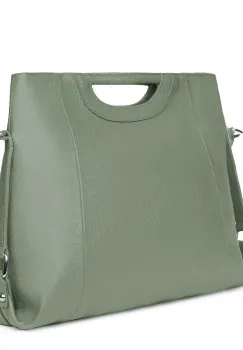 Geanta de dama din piele naturala Agatha verde fistic imagine