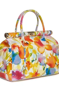 Geanta din piele cu flori Gioia model FF3 imagine