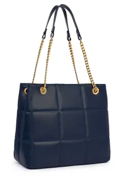 Geanta din piele matlasata Azaleea bleumarin imagine