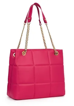 Geanta din piele matlasata Azaleea fucsia imagine