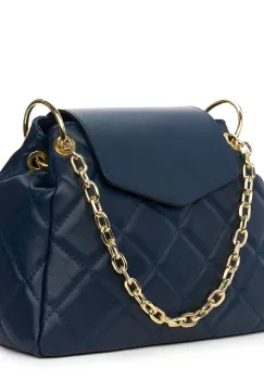 Geanta din piele matlasata Evia bleumarin imagine