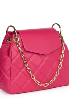 Geanta din piele matlasata Evia fucsia imagine