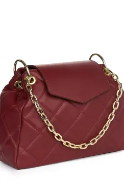 Geanta din piele matlasata Evia grena imagine