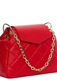 Geanta din piele matlasata Evia rosie imagine