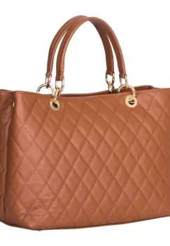 Geanta din piele matlasata Gisella coniac imagine