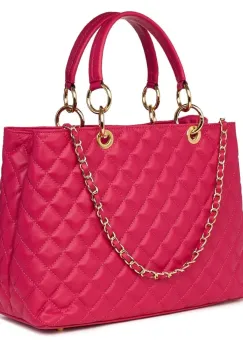 Geanta din piele matlasata Gisella fucsia imagine