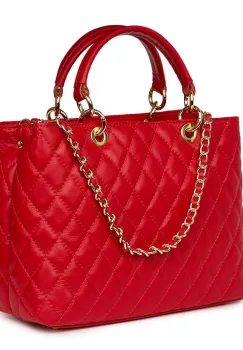 Geanta din piele matlasata Gisella rosie imagine