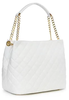 Geanta din piele matlasata Paloma alba imagine