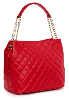 Geanta din piele matlasata Paloma rosie imagine