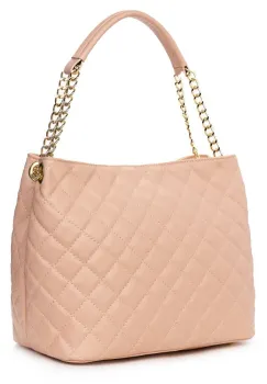 Geanta din piele matlasata Paloma roz imagine
