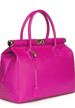 Geanta din piele naturala Bianca fucsia imagine