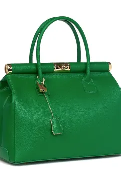 Geanta din piele naturala Bianca verde imagine