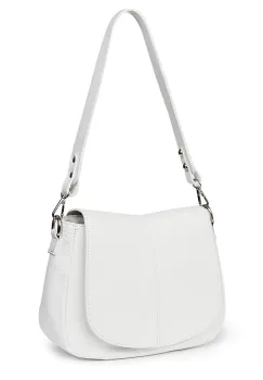 Geanta din piele naturala Roberta alba imagine