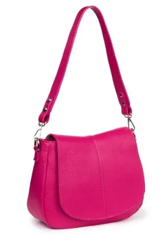 Geanta din piele naturala Roberta fucsia imagine