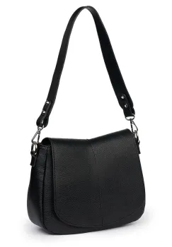 Geanta din piele naturala Roberta neagra imagine