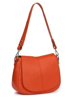 Geanta din piele naturala Roberta portocalie imagine