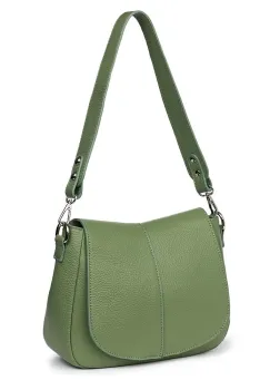 Geanta din piele naturala Roberta verde menta imagine