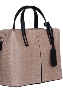 Geanta piele naturala Ella bej imagine