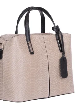 Geanta piele naturala Ella crem imagine