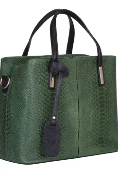 Geanta piele naturala Ella verde imagine