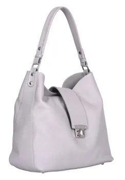 Geanta piele naturala Loredana gri deschis imagine