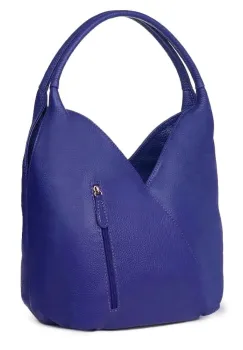 Geanta piele naturala Lorena albastra imagine